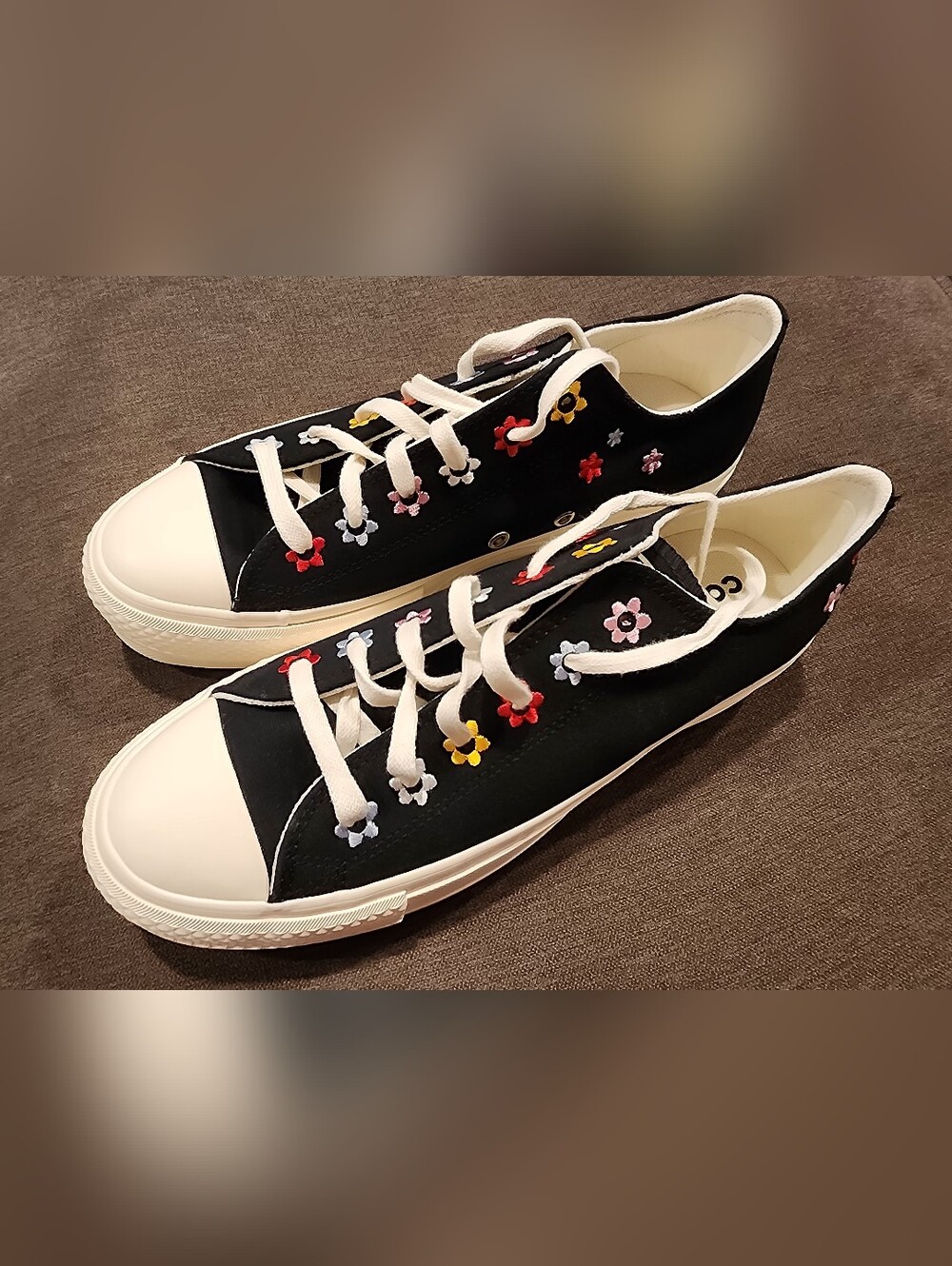 Converse Chuck Taylor All Star Lift Oxford Black Floral Embroidery NIB Sz 8